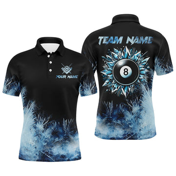 Custom Blue Icy 8 Ball Pool Shirts for Men T2232