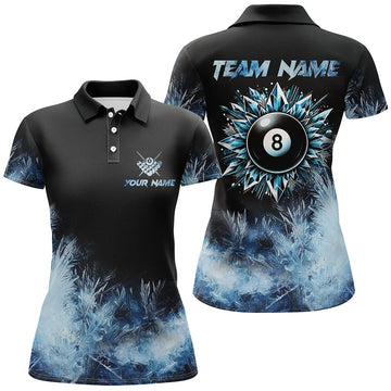 Custom Blue Icy 8 Ball Pool Shirts for Women T2232