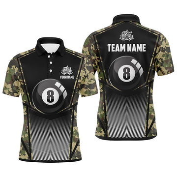 Custom Green Camo Pool Polo Shirt for Men T1244