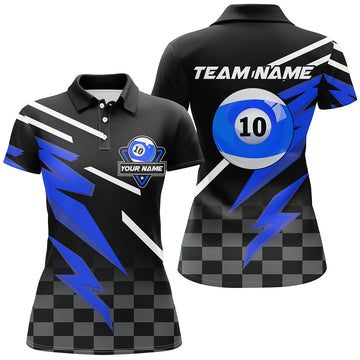 Women's 10 Ball Pool Blue Team Shirts T1838