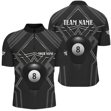 Men's Black Billiards Quarter-Zip Jersey T1278