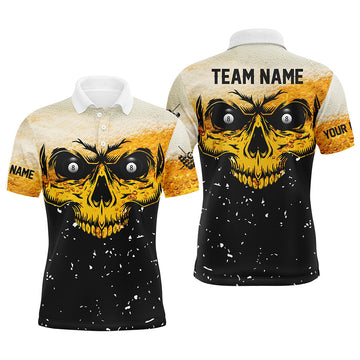Men's Yellow & Black Skull Billiard Jersey T1878