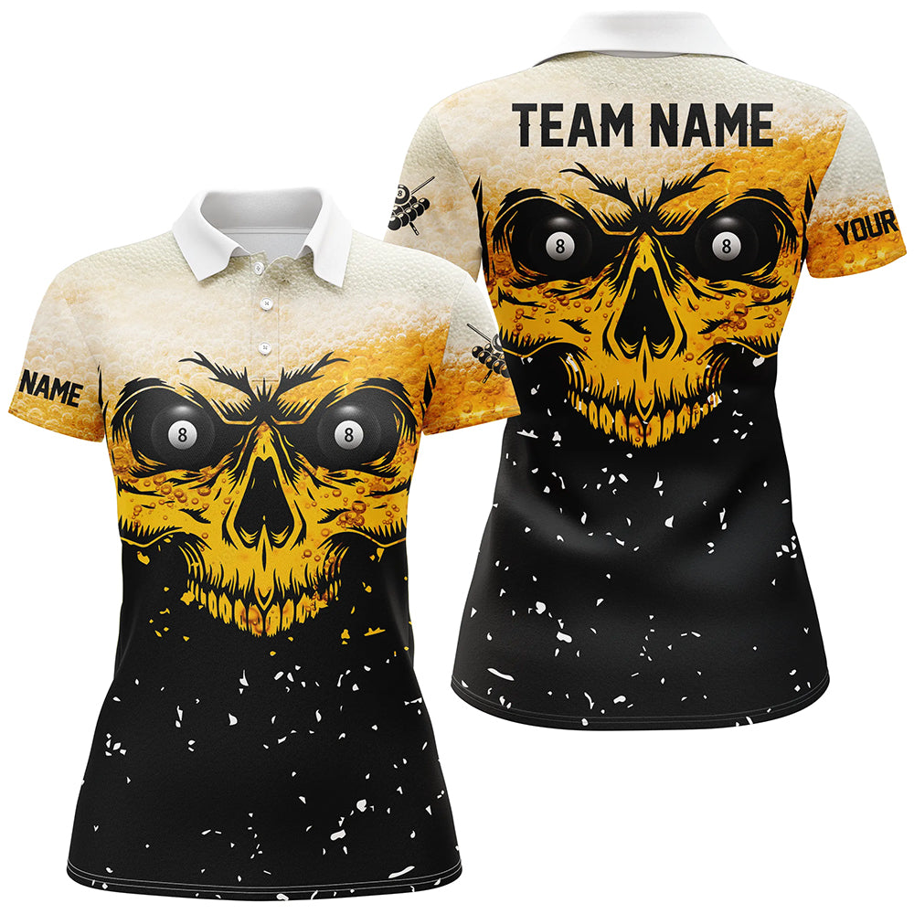 Women's Yellow & Black Skull Billiard Jersey T1878