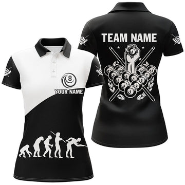 Funny Pool Polo Shirt for Women - Custom 8 Ball Team Design T0623