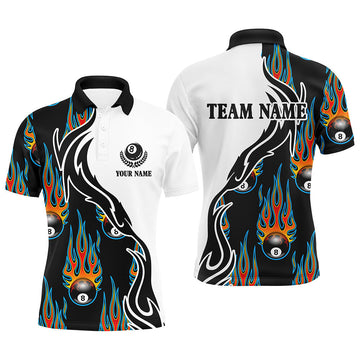 Custom Flaming 8 Ball Polo Shirt for Men T0221