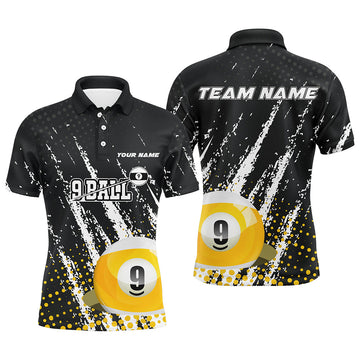 Men's Grunge 9 Ball Pool Polo Shirt T1005