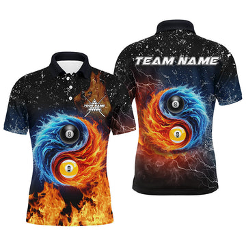 Men's 3D Billiards Grunge Polo 1/4 Zip Shirt T2382