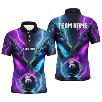 Men's 3D Dragon Billiard Shirt - Blue/Purple T2394