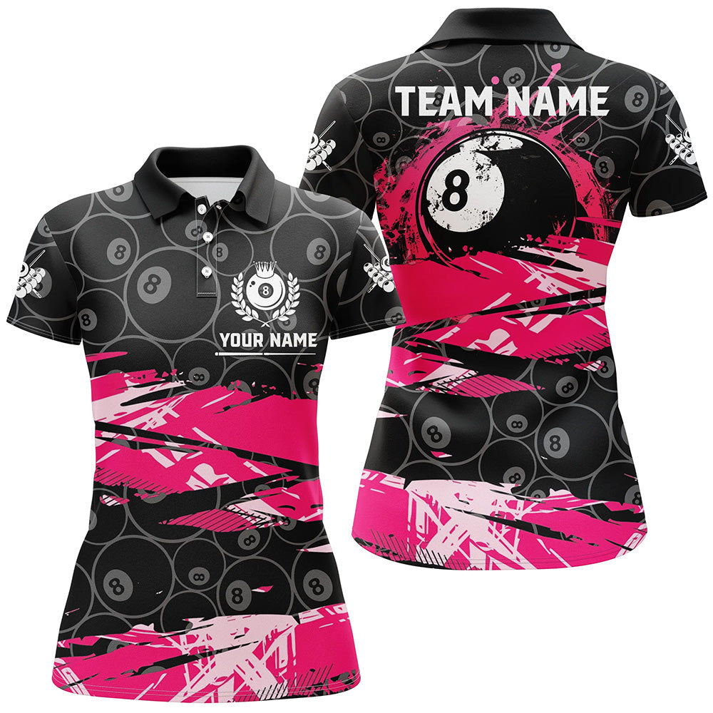 Personalised Pink Grunge Billiard Jerseys for Women T1939