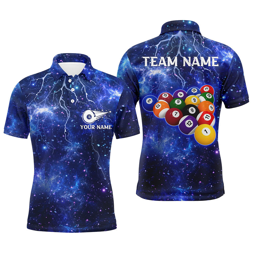 Custom 3D Billiard Polo Shirt for Men - Nany Lightning Thunder T0259