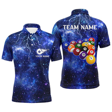Custom 3D Billiard Polo Shirt for Men - Nany Lightning Thunder T0259
