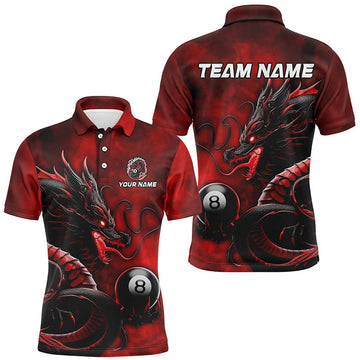 Custom Red Dragon 8 Ball Pool Shirts for Men T1972