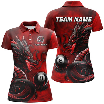 Custom Red Billiard Dragon 8 Ball Pool Jersey for Women T1972