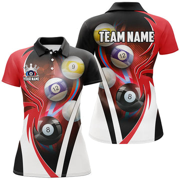 Red Women's Billiard Tournament Jerseys with Custom Team Name T2469