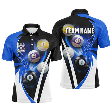 Custom Men's Pool Shirts - Blue Billiard Jerseys T2470