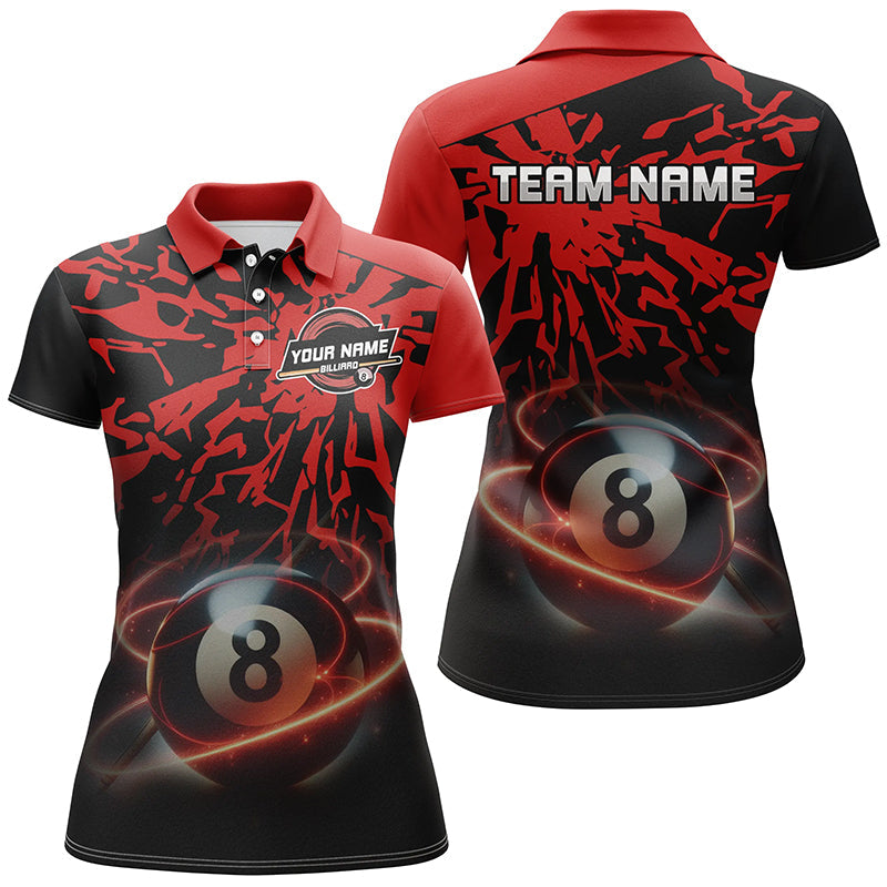 Custom Red 8-Ball Pool Shirt for Women T2483