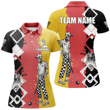 Personalised Skeleton Argyle Women's Billiard Jerseys T1616
