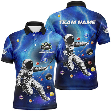 Custom 3D Printed Billiard Shirt for Men - Blue T2015