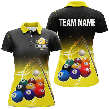 Custom Yellow 9 Ball Pool Shirts for Women T2233