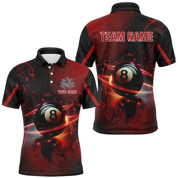Men's Red 3D Printed Billiard Jerseys T1873