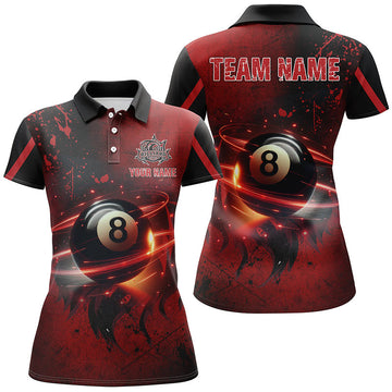 Custom 3D Red Billiard Jerseys for Women T1873