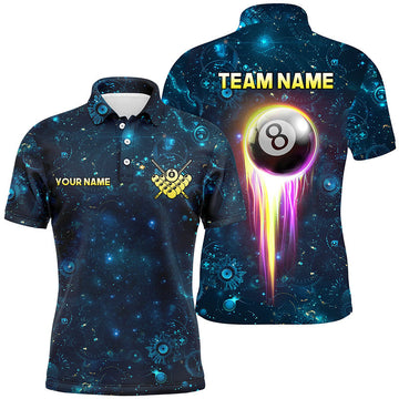 Men's Galaxy Blue Billiard Polo & Quarter-Zip Shirt T1676