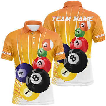 Personalised Orange Billiard Polo Shirts for Men T0230