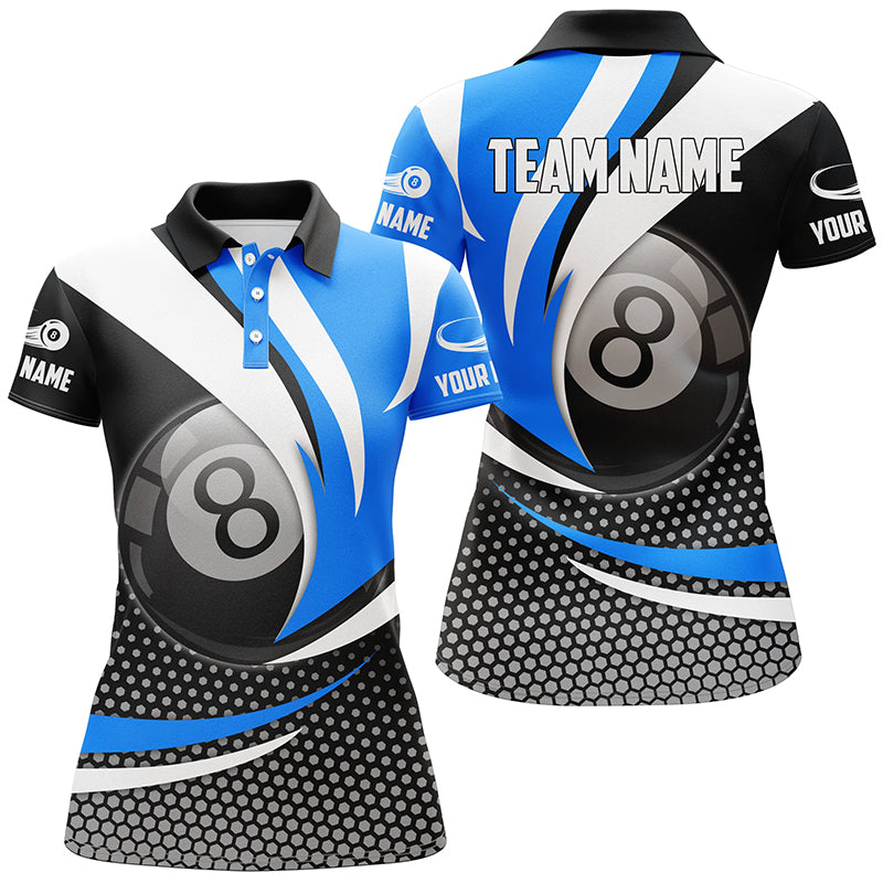 3D Blue Billiard Polo Shirt for Women - Personalised Gift T0238