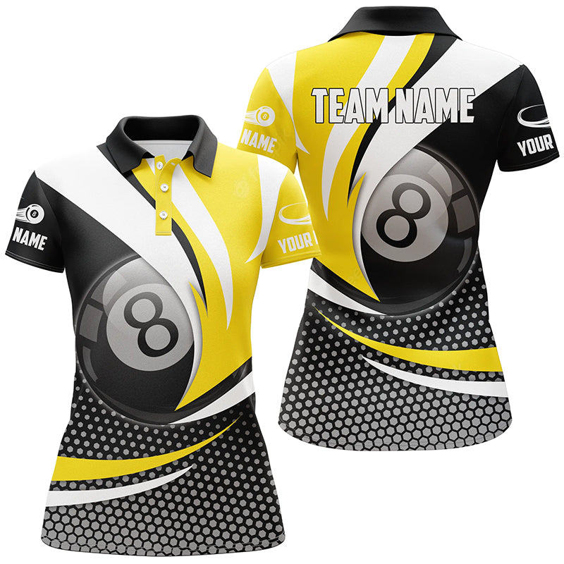 3D Yellow Polo Shirt for Women - Personalised Billiards Gift T0239