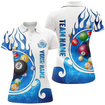 Custom Blue Billiard Polo Shirt for Women T0254