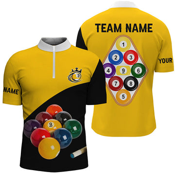 Personalised 9-Ball Pool Men's Quarter-Zip Shirt T0650