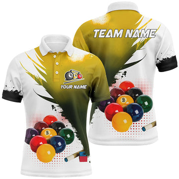 Men's Yellow 9 Ball Pool Polo & Quarter-Zip Jerseys T2155