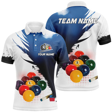 Men's 3D Blue Billiard Polo & Quarter-Zip Jerseys T2157