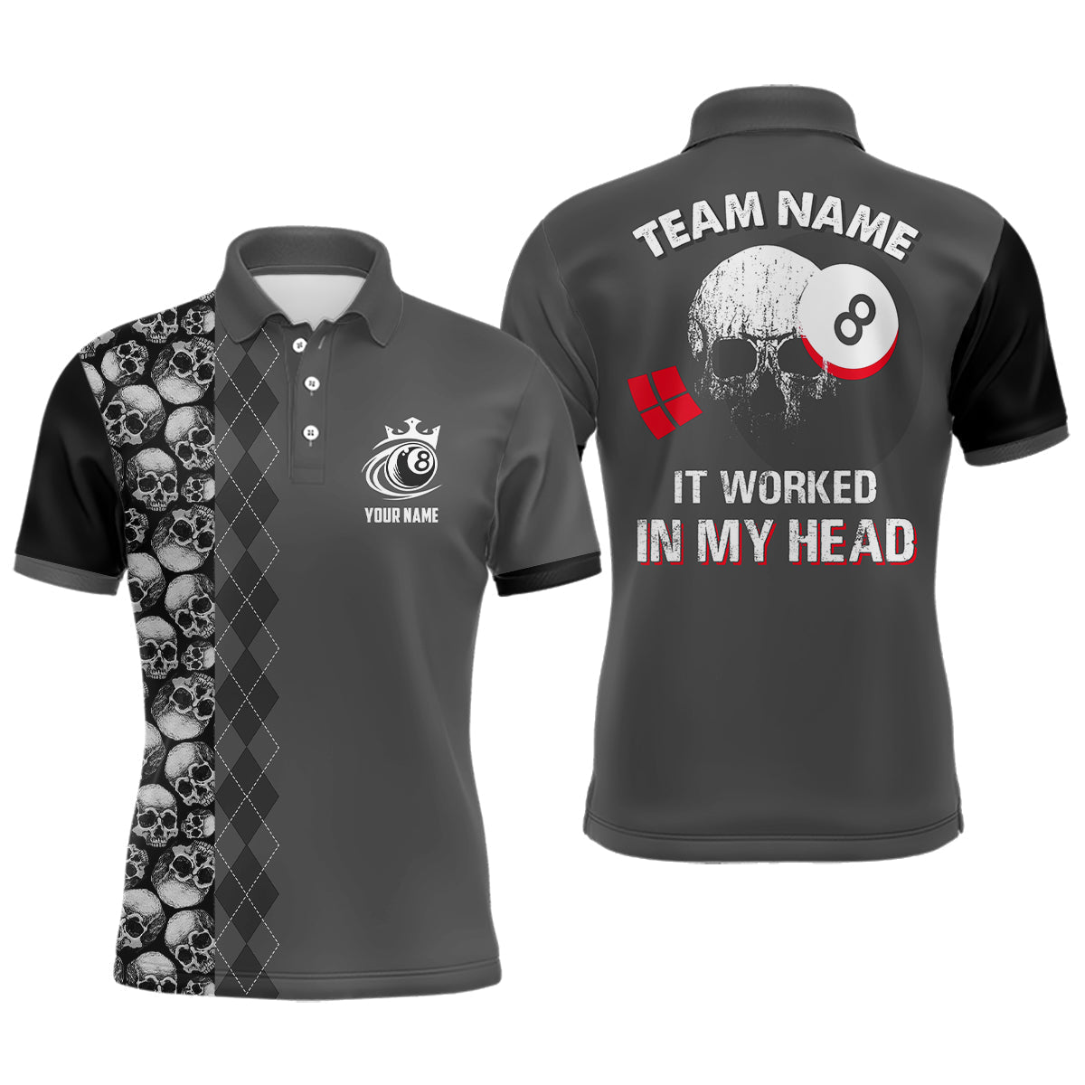 Custom 3D Pool Ball Polo Shirt for Men - Perfect Billiards Gift T0073