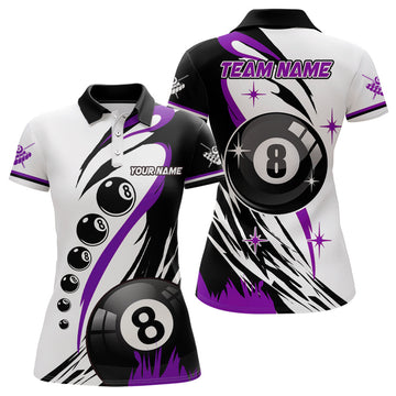 Personalised Purple Billiards Polo Shirt for Women T1232