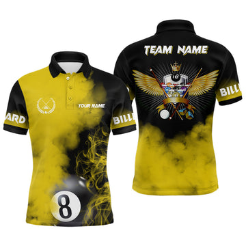 Custom Yellow Smoke 3D Billiard Polo Shirt for Men T0380