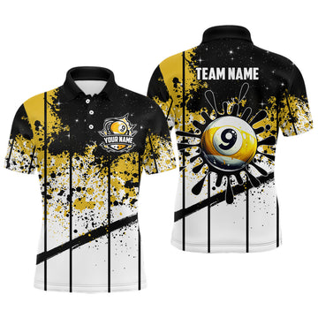 Men's Grunge 9 Ball Pool Polo Shirt T1136