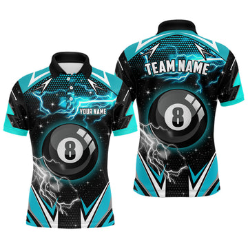 Men's Custom Turquoise 8 Ball Pool Jerseys T1933