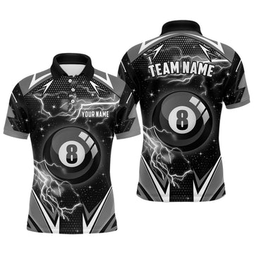 Men's Black 8 Ball Pool Custom Jerseys T1932