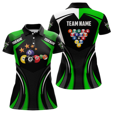 Custom 3D Green Billiard Polo for Women T0295