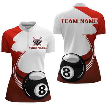 Women's Red 8-Ball Pool Team Jersey T1778