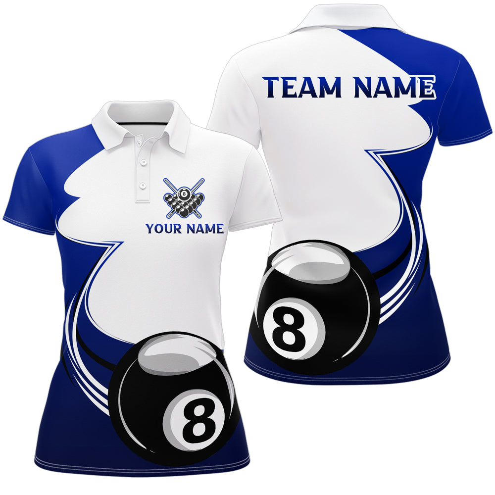 Women's Blue 8 Ball Pool Team Jersey T1779